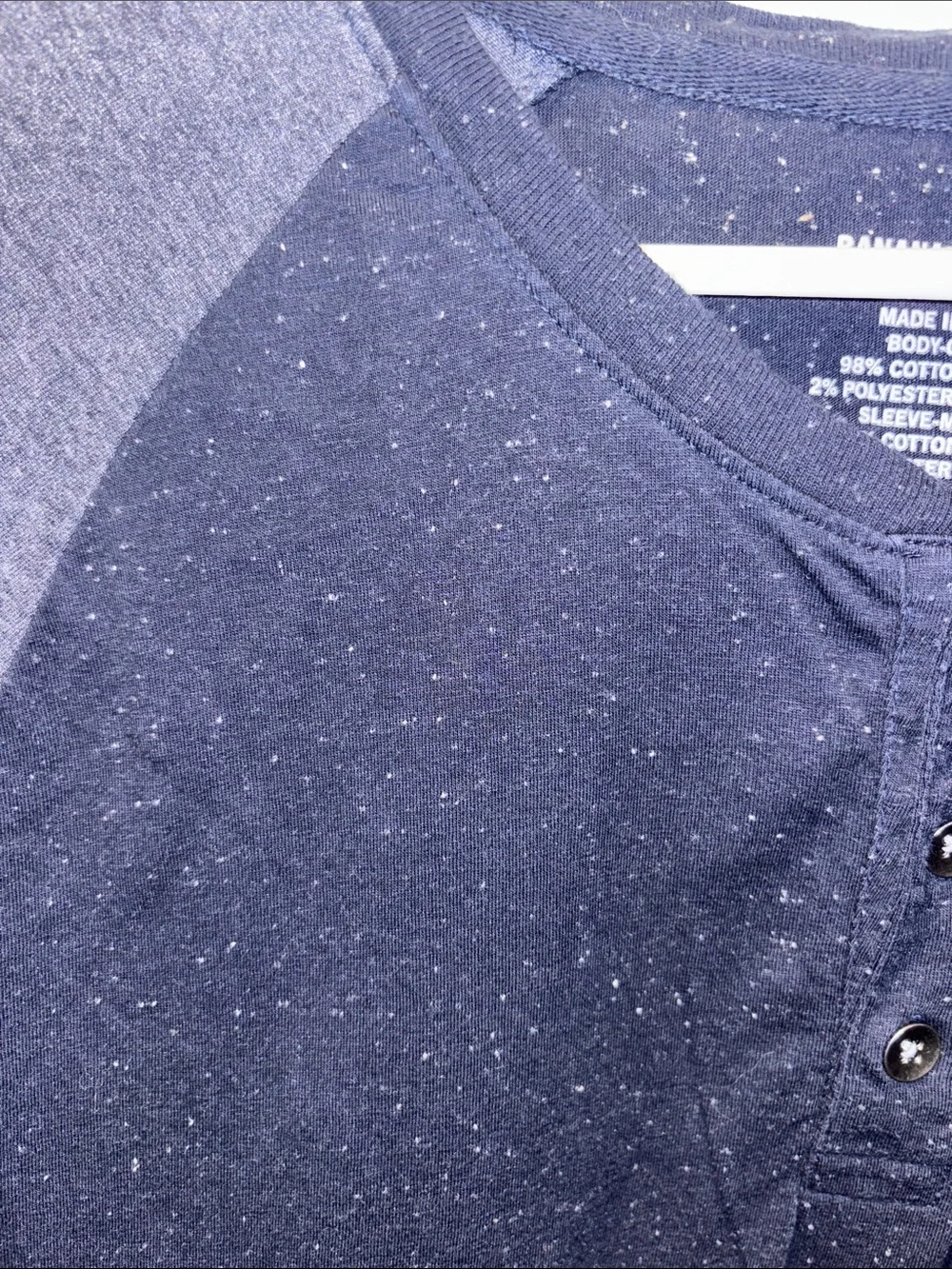 Banana Republic Blue and Gray Short Sleeve Henley Tee